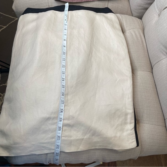 MNG Skirt size 6 Ivory Black Linen Straight Pencil Herringbone Knee Career Suit - Picture 5 of 12